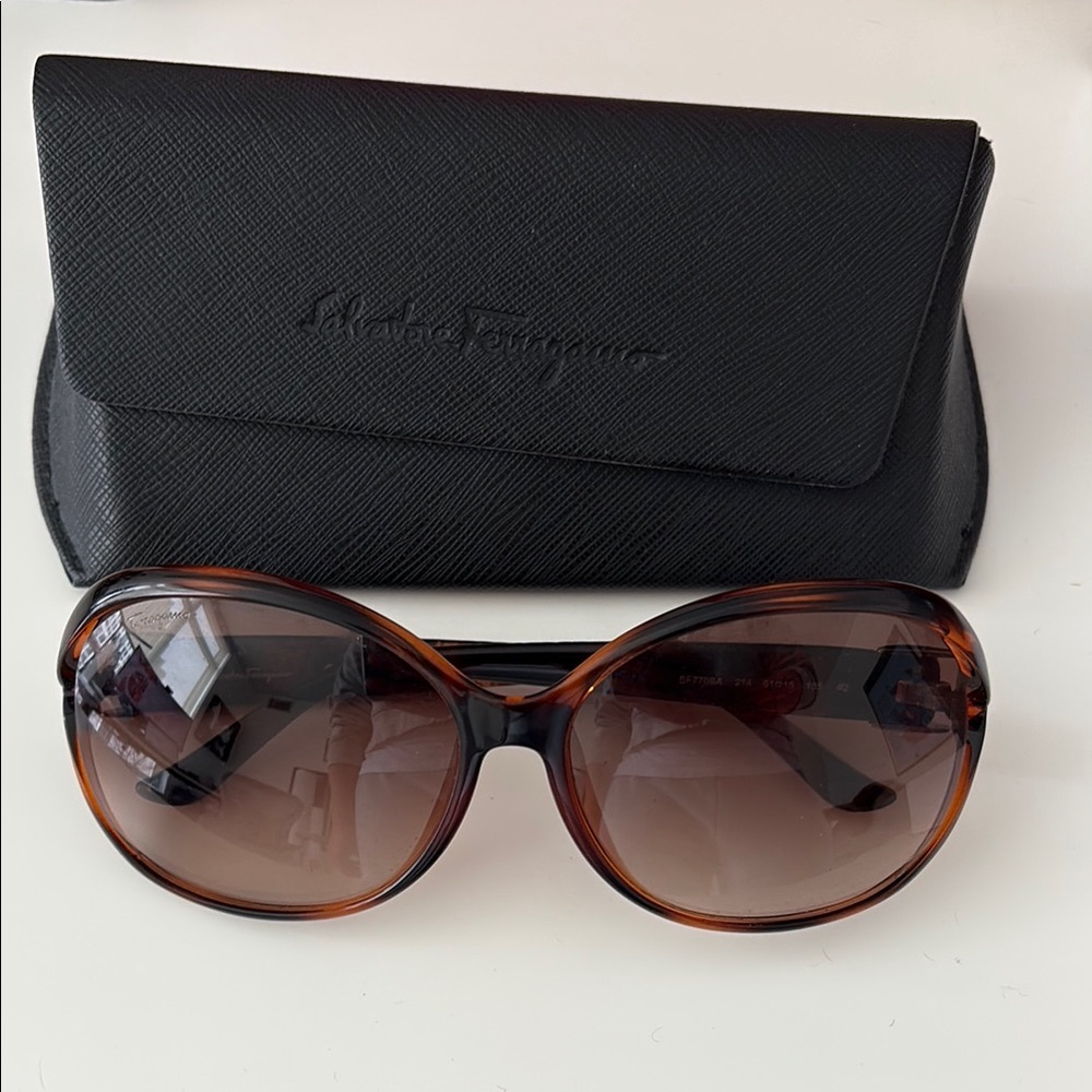 Salvatore Ferragamo Brown Oversized Sunglasses NWOT